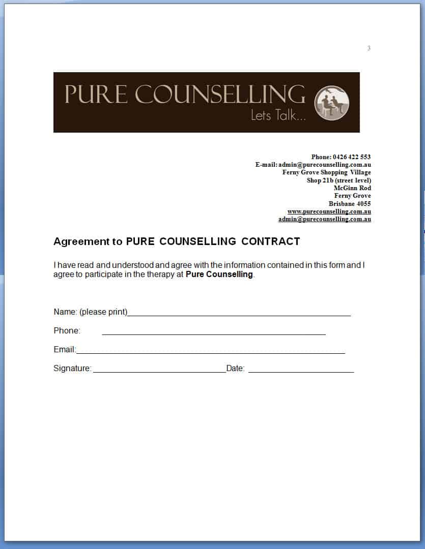 Pure Counselling Contract Pure Counselling